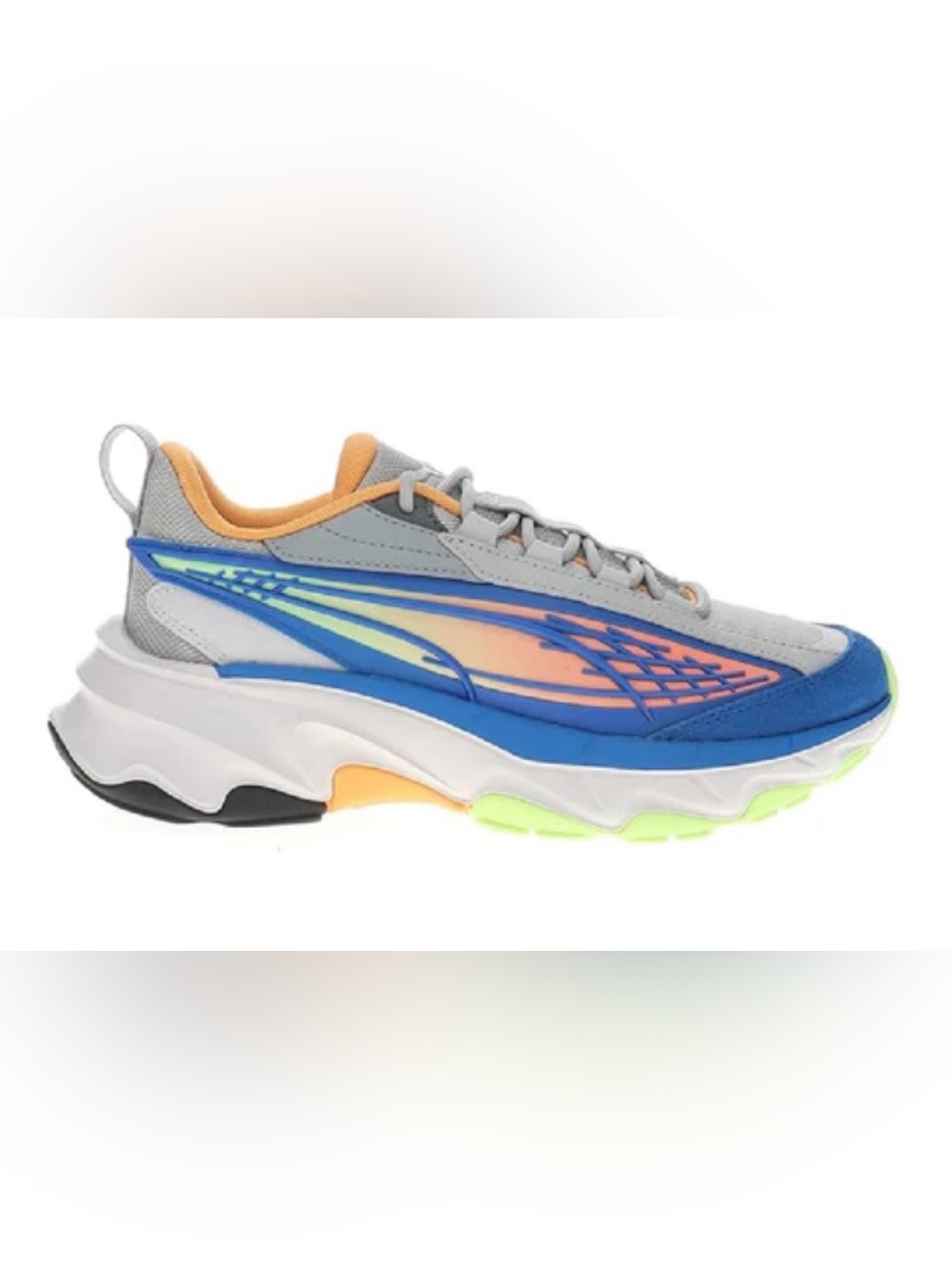 NEW - Puma carbon flares JR/Kids Sneakers Gray Orange Blue Lime. Unisex